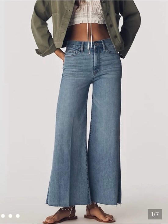 Frame Denim Denim - Frame Le Palazzo Crop Jean Wide Leg - Light Blue